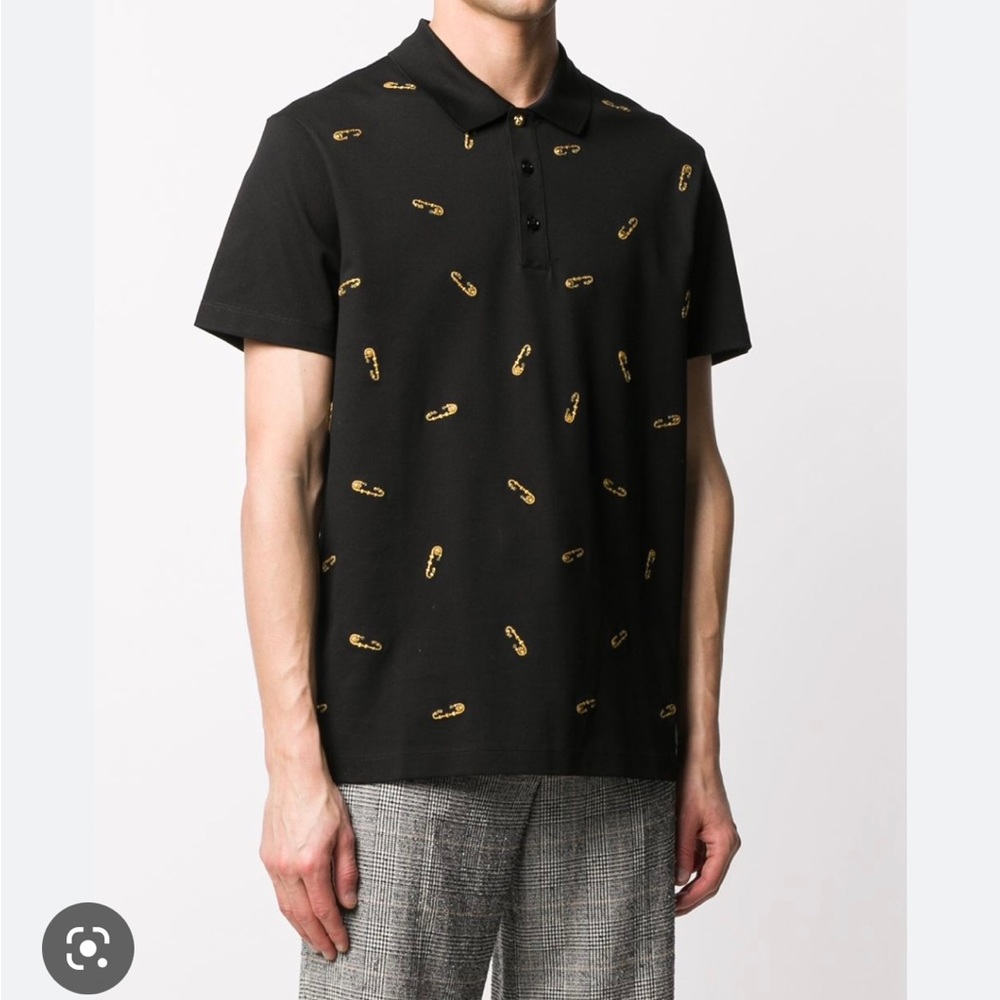 Versace Men’s Embroidered Safety Pin Polo - NWT